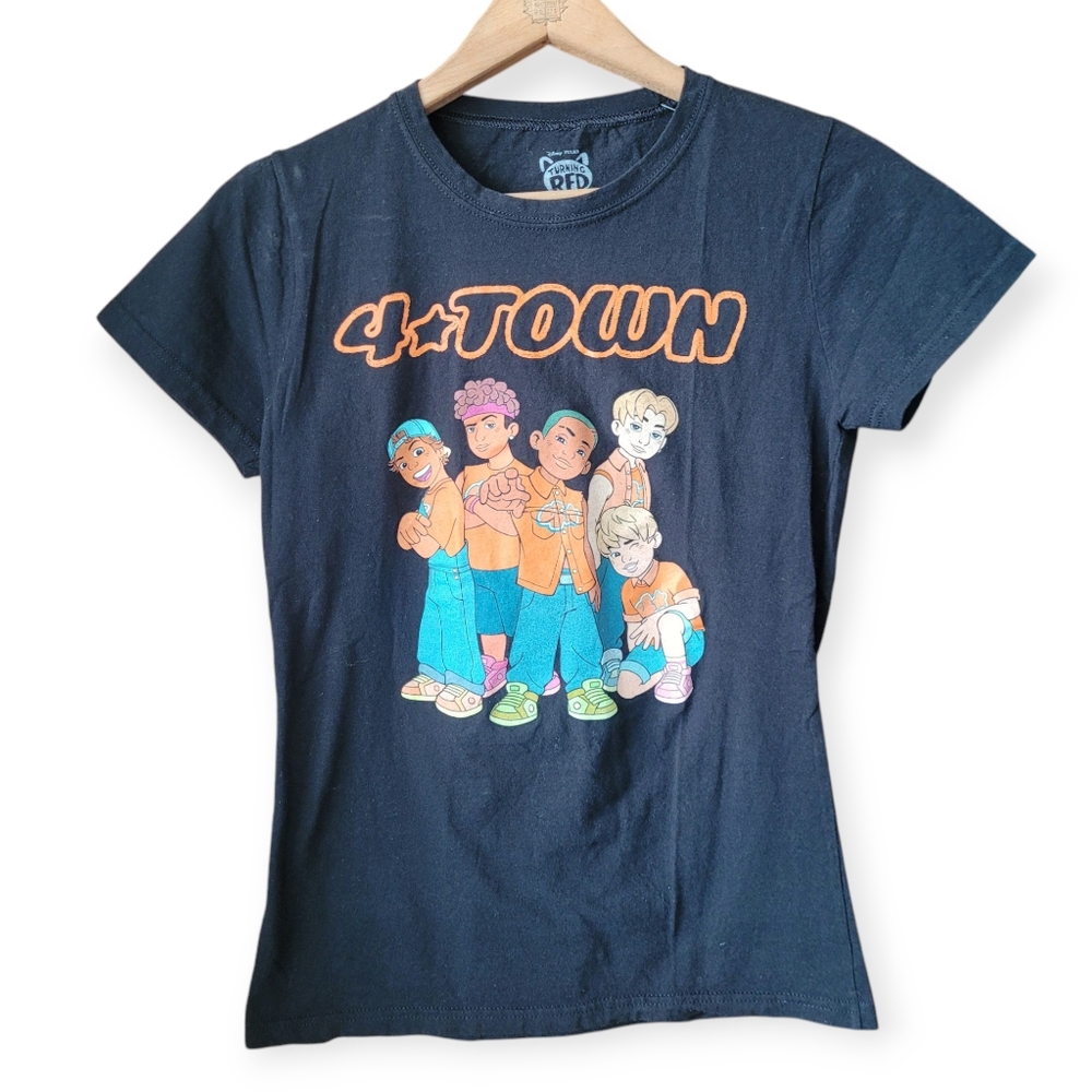 Disney Pixar 4 Town Retro Graphic Baby Tee black large